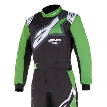 Alpinestars Black/Green/White KMX-9 v2 Graphic 1 kart racing suit front main image